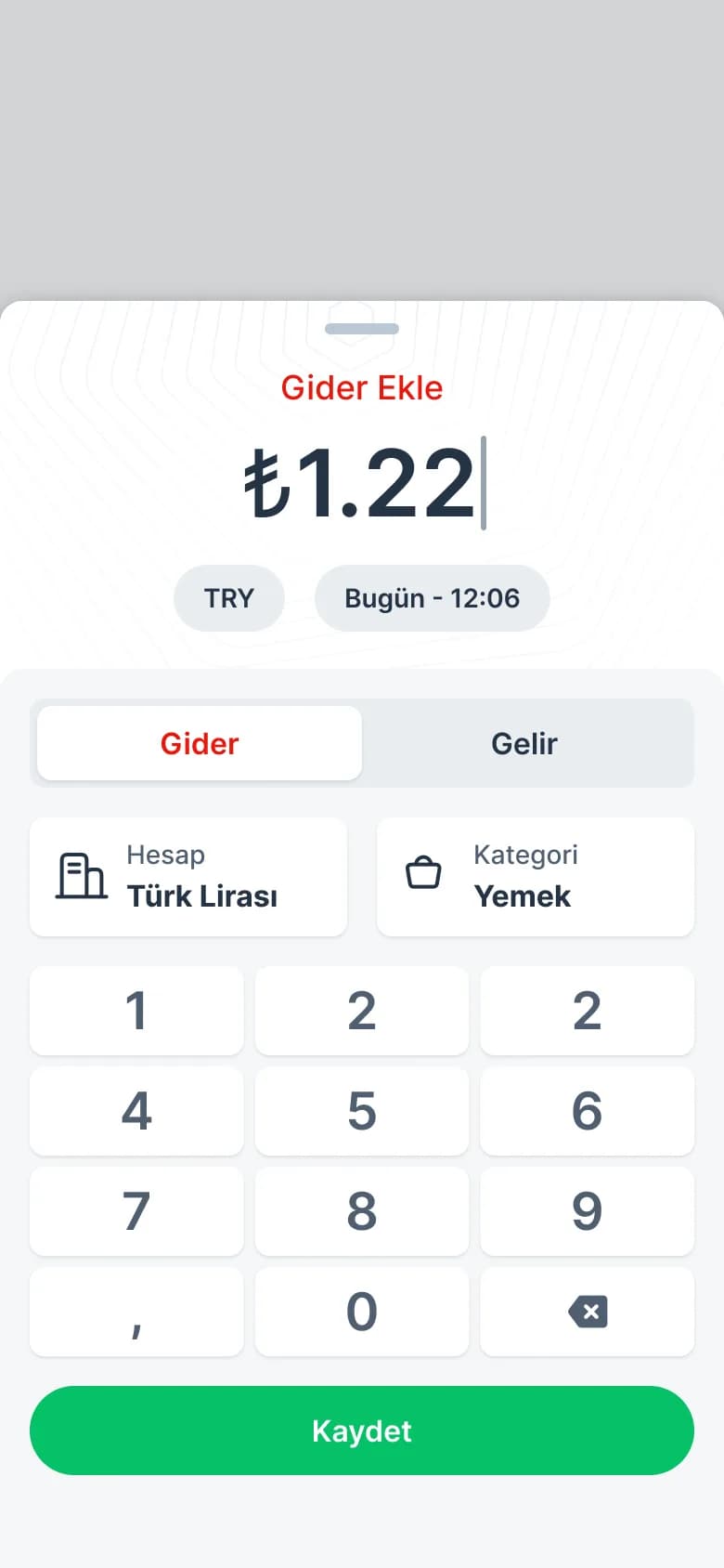 Gider ekleme