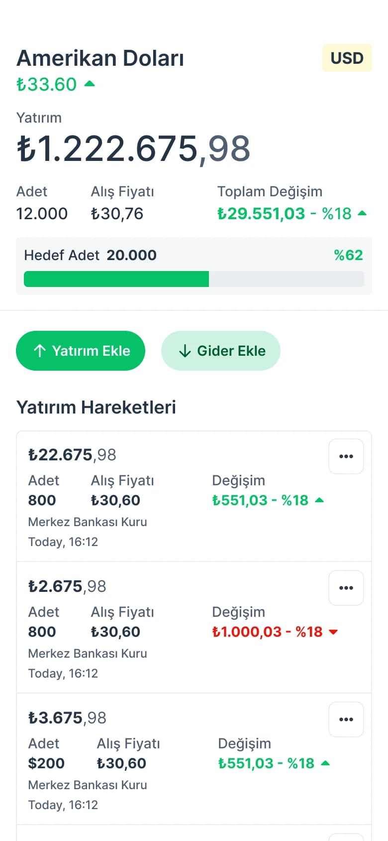 Yatırım detayı